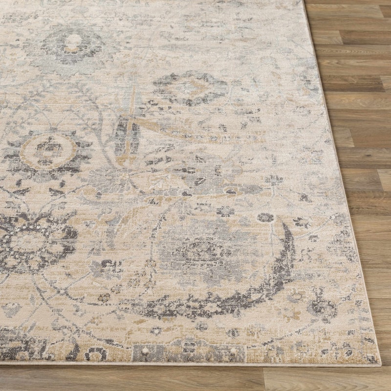 Hauteloom Erbacon Living Room, Bedroom Area Rug - Beige, Black, Charcoal - 2' x 2'11"