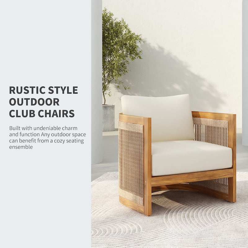 Christopher Knight Home- Sophia 4-piece Acacia Wood Outdoor Conversation Set