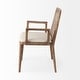 preview thumbnail 3 of 21, Clara Cream Fabric Seat with Cane Back and Light Brown Solid Wood Frame Dining Chair