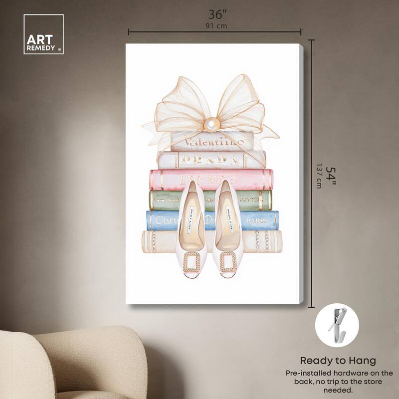 Bow And Buckles Canvas by Art Remedy, Gallery Wrapped