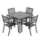 preview thumbnail 27 of 26, Outdoor Dining Set, Iron Finish, Black with Gold Speckles