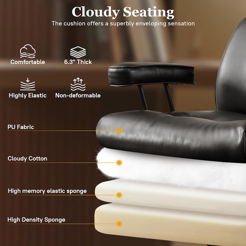 OVIOS PU Leather Ergonomic Lumbar Support Office Chair Desk Chair