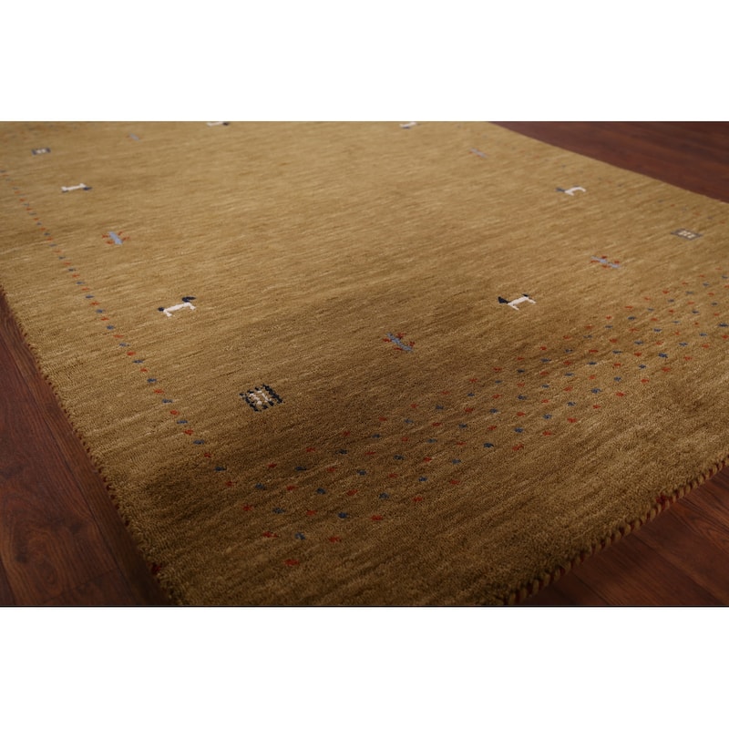 Little Animals Design Gabbeh Accent Rug Hand-Knotted Wool Carpet - 3'11"x 5'10"