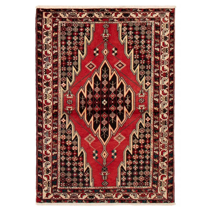 ECARPETGALLERY Hand-knotted Anadol Red Wool Rug - 4'7 x 6'6 - Red - 4'7 x 6'6