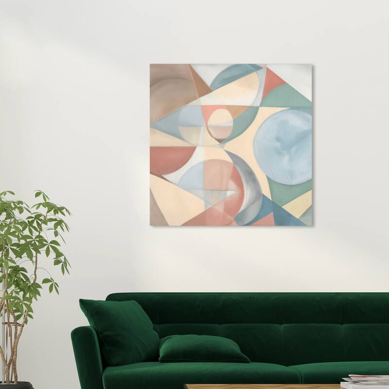 Wynwood Studio Canvas Abstract Pastel Geos II Blue and Modern & Contemporary Wall Art Canvas Print - 30 x 30