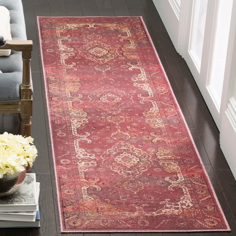 SAFAVIEH Vintage Distressed Boho Hanna Oriental Rug - 2'2" x 8' Runner - Purple/Fuchsia