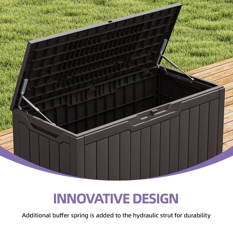 100 Gallon Outdoor Storage Waterproof Deck Box - N/A