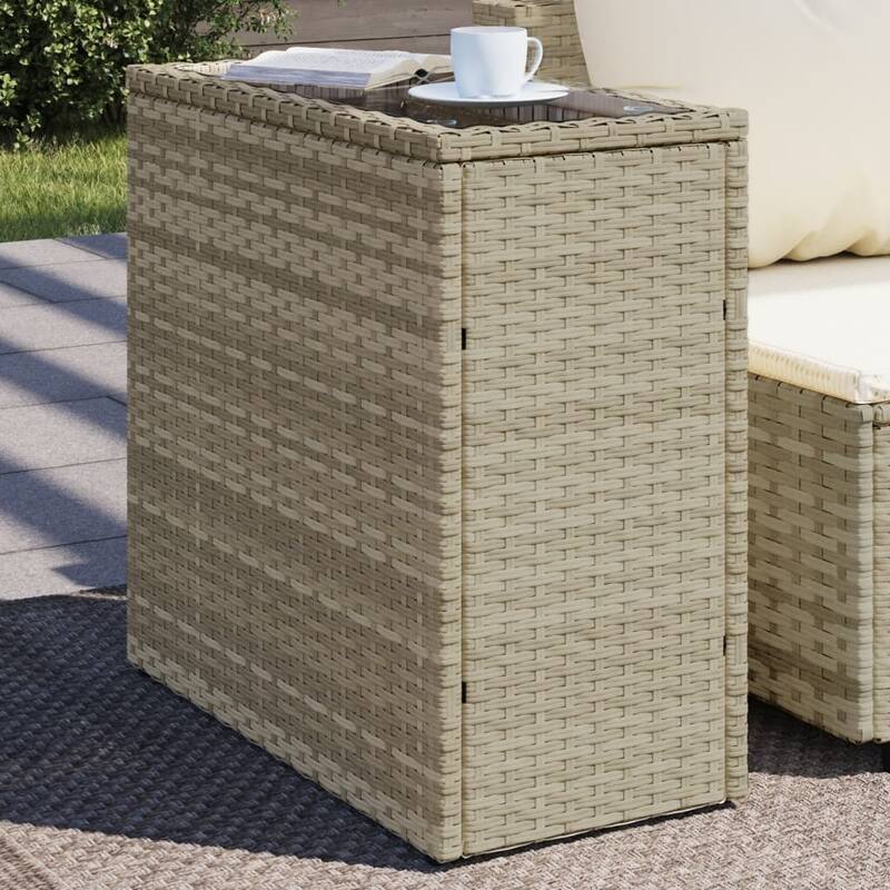vidaXL Garden Side Table Light grey and black - 22.8 x 10.8 x 21.7 in