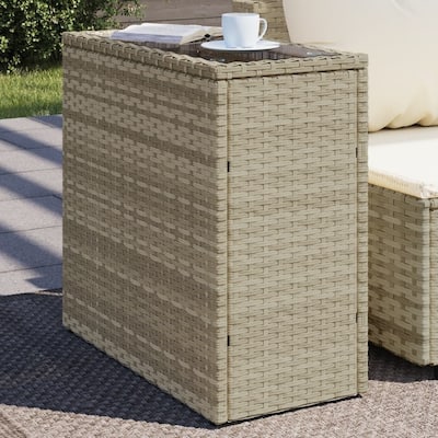 vidaXL Garden Side Table Light grey and black - 22.8 x 10.8 x 21.7 in