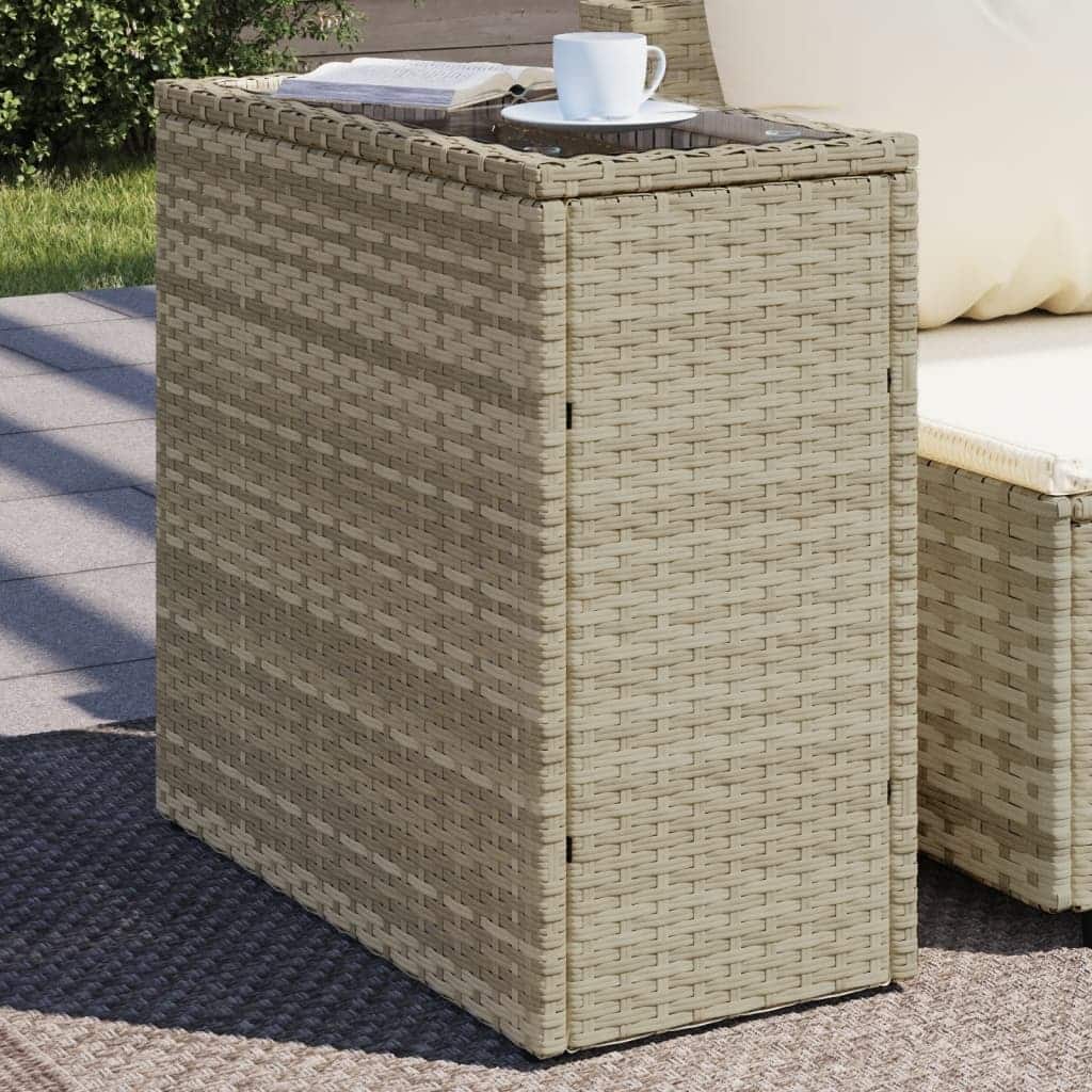 vidaXL Garden Side Table Light grey and black - 22.8 x 10.8 x 21.7 in