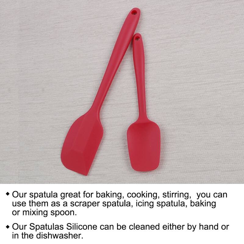 Silicone 2Pcs Heat Resistant Non-scratch Turner Non Stick Spatulas Set