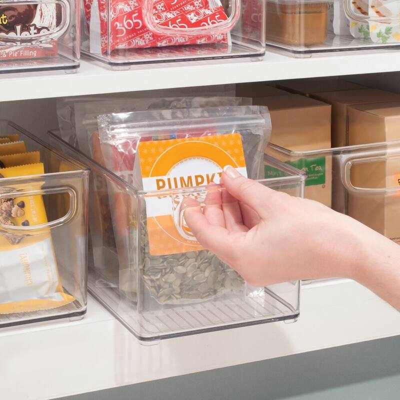 mDesign Plastic Kitchen Food Storage Organizer Bin - 4 Pack, Clear