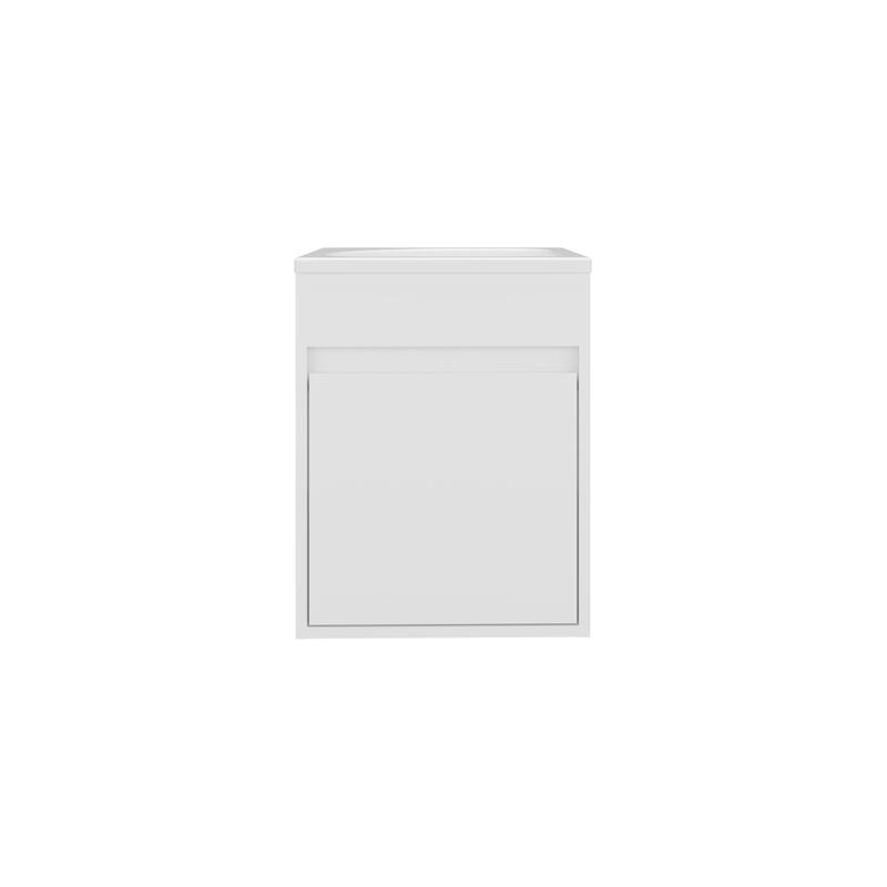 Wide Floating Bathroom Vanity, Resin Sink Compact Wall-Mounted Design With One Door Cabinet, White