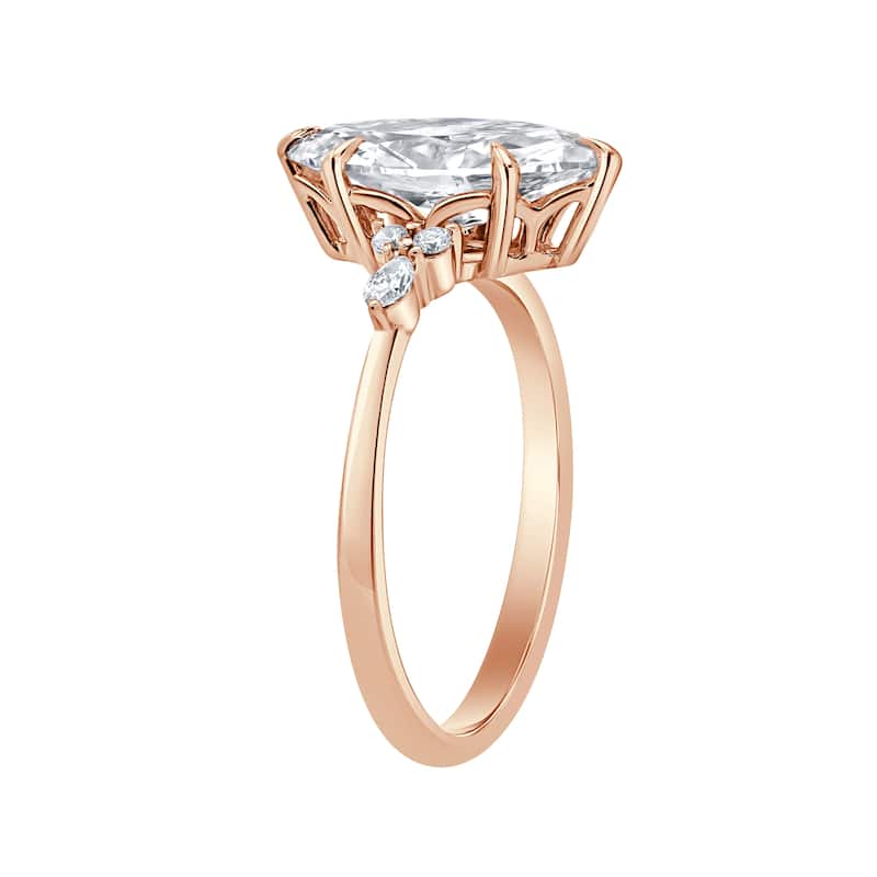 Auriya 14k Gold 5 3/5ctw Lab grown Marquise Nature's Inspired Diamond Engagement Ring (F-G VS)