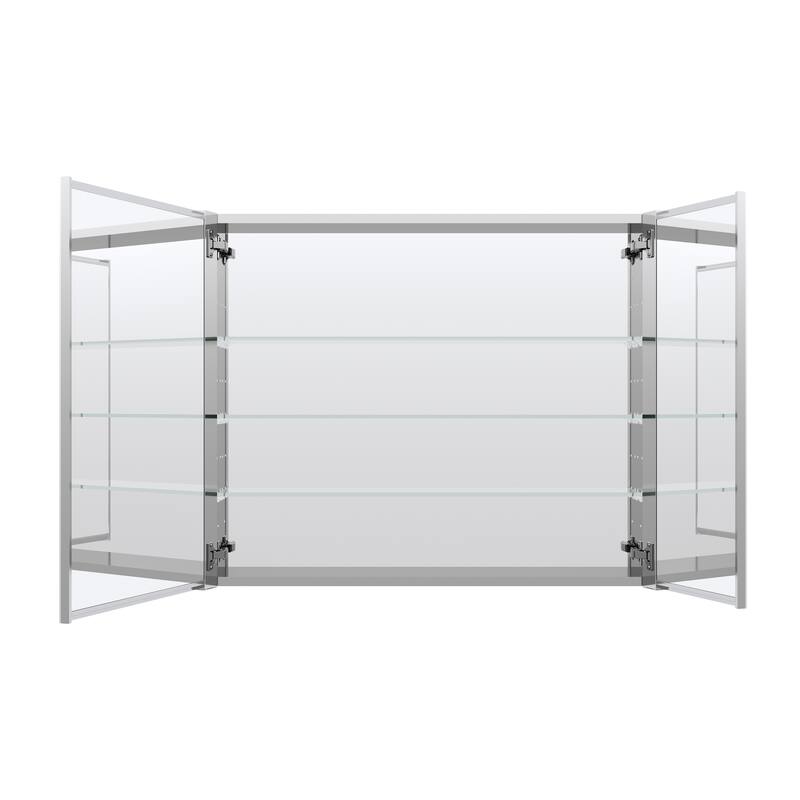 Recessed or Surface Wall Mount Bathroom Medicine Cabinet With Adjustable Glass Shelves