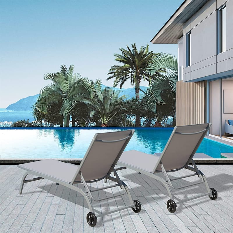 Chaise Lounge Outdoor Set of 2 - Grey