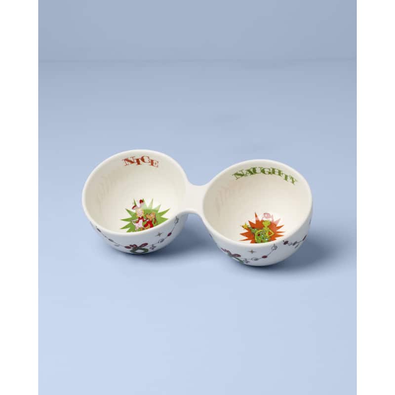 Lenox Merry Grinchmas Naughty or Nice Double Dip Bowl