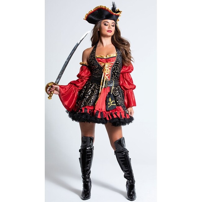 red and black pirate costume