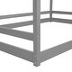 preview thumbnail 30 of 38, Semi-Enclosed House Bed for Kids, Full Size Floor Bed with Roof, Playhouse Design, Solid Pine Wood Frame, No Slats