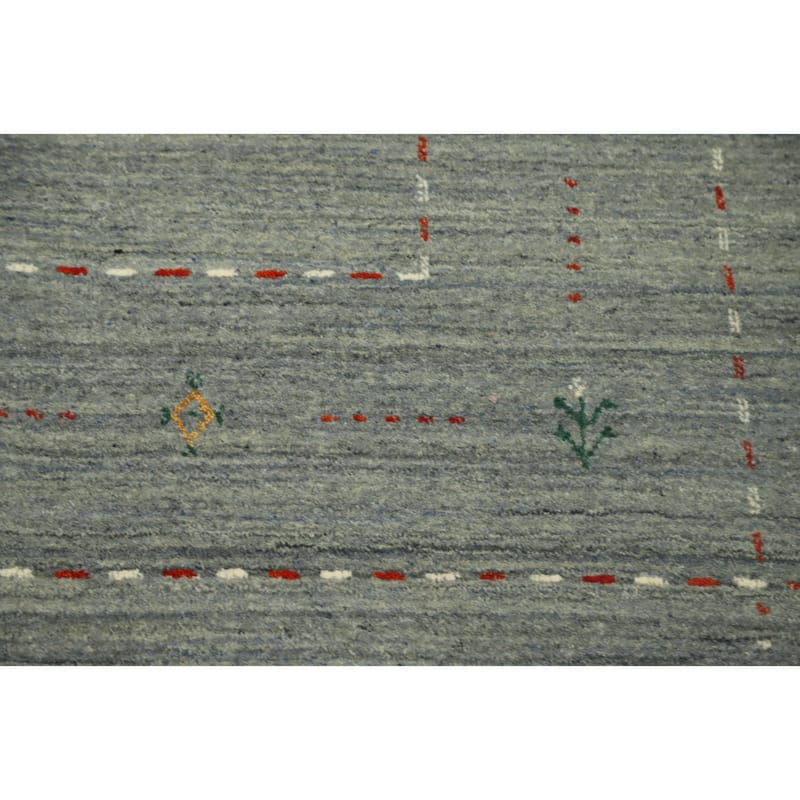 Hand Knotted Oriental 100% Wool Carpet Tribal Animal Pictorial Green Gabbeh Area Rug - 9' 1'' X 9' 0''