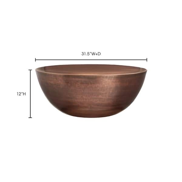 NADAAL STUDIOS Solaris Coffee Table, Round, Hollow Iron with Copper Finish