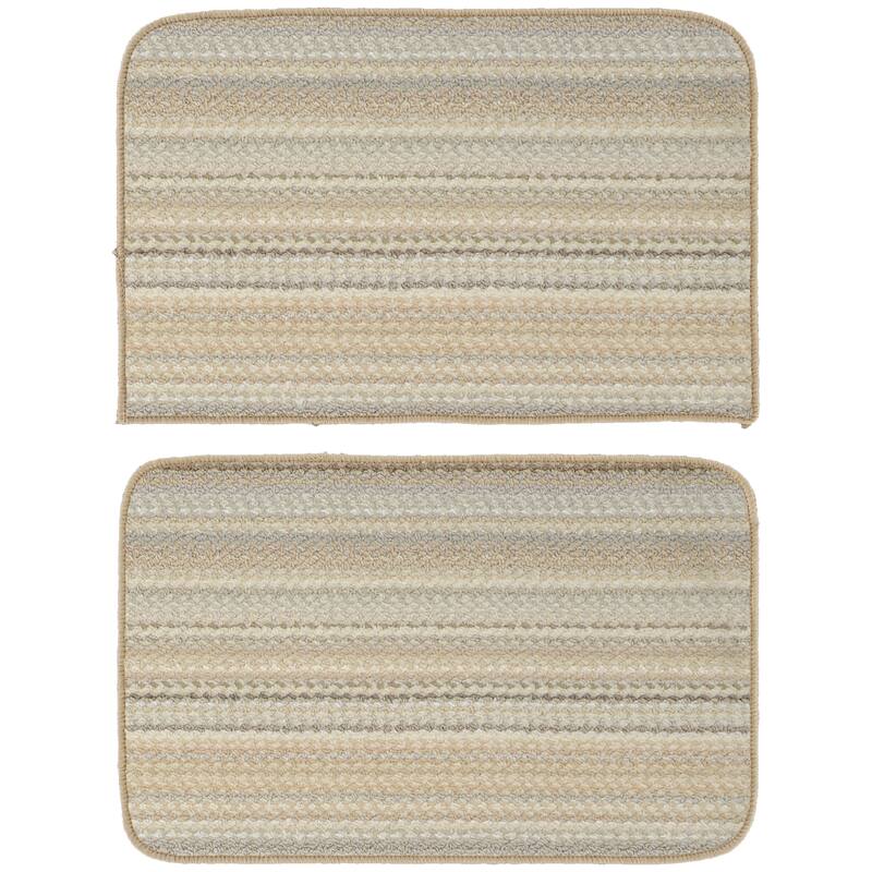 Garland Rug Carnival Striped Durable Indoor Area Rug - Set1(18"x28", 18"x28") - Earth Toned