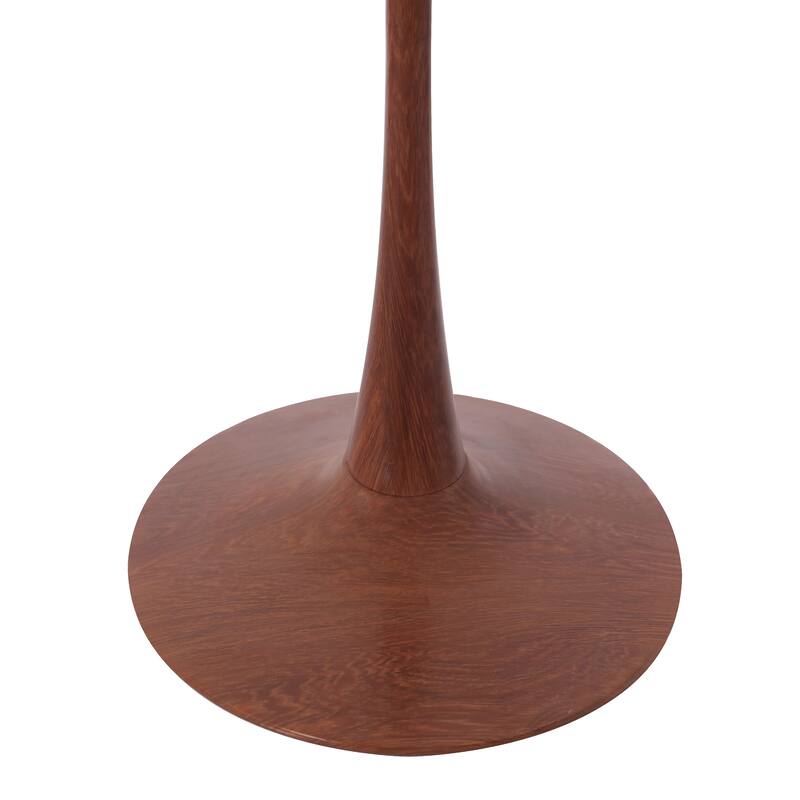 Bristol 24" Round Dining Table with MDF Top and Cherry Steel Pedestal Base for Modern Kitchen and Dining Room