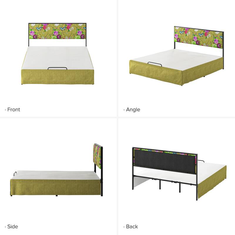 Oliver Modern Washable Slipcover Bed Upholstered Metal by HULALA HOME