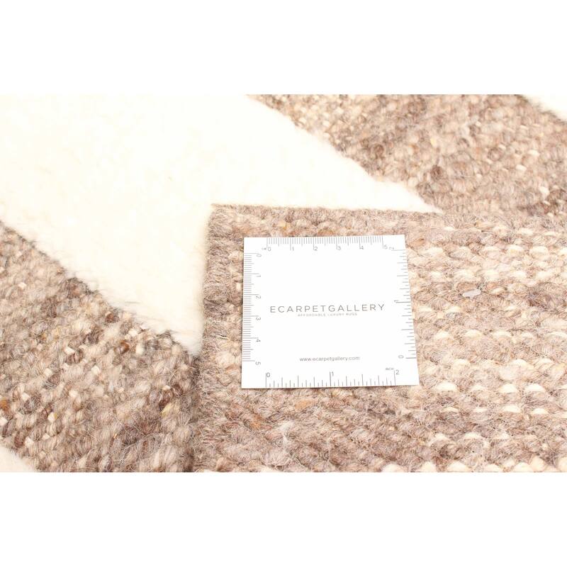 ECARPETGALLERY Braid weave Sienna Cream Wool Rug - 5'3 x 7'10