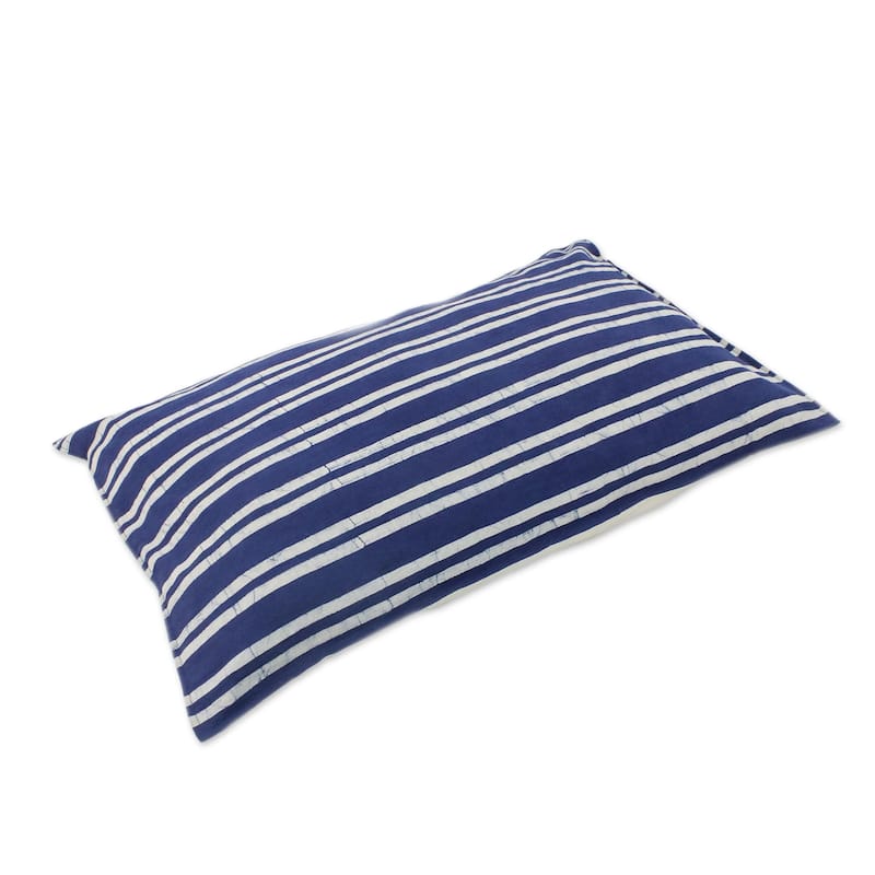 Novica Handmade Simply Striped Batik Cotton Pillow Sham