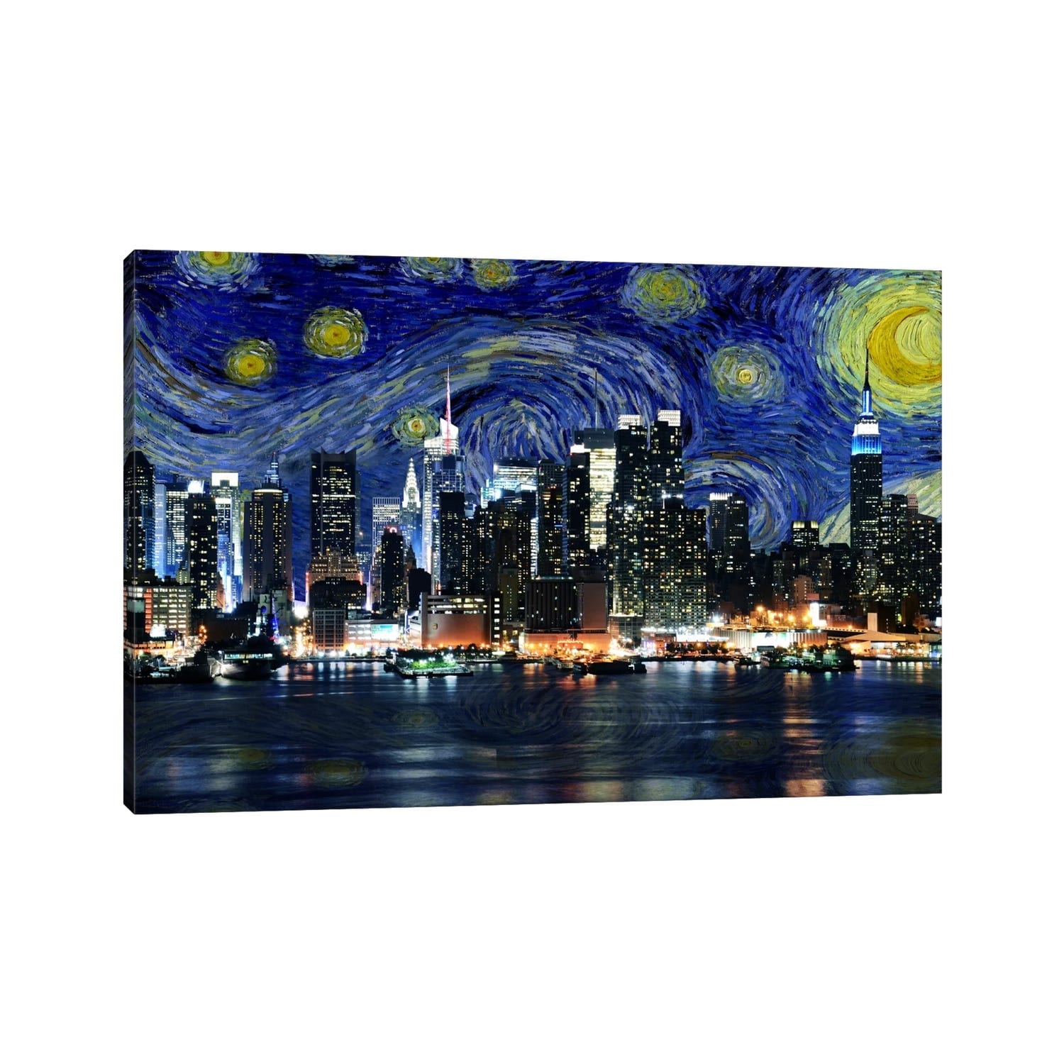 iCanvas "New York City, New York Starry Night Skyline" by 5by5collective Canvas Print