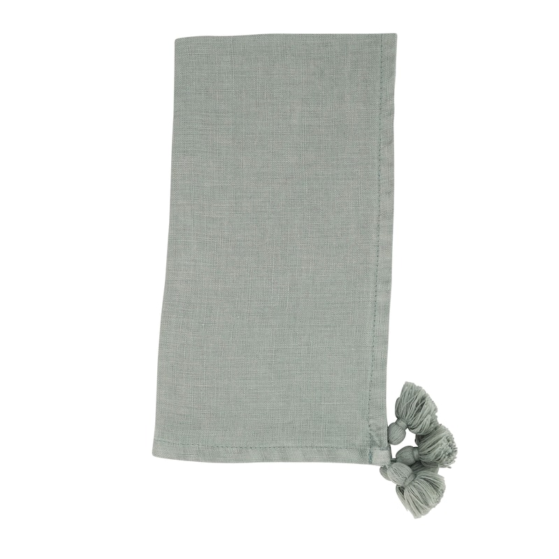 Table Napkins With Tassel Design (Set of 4) - Blue