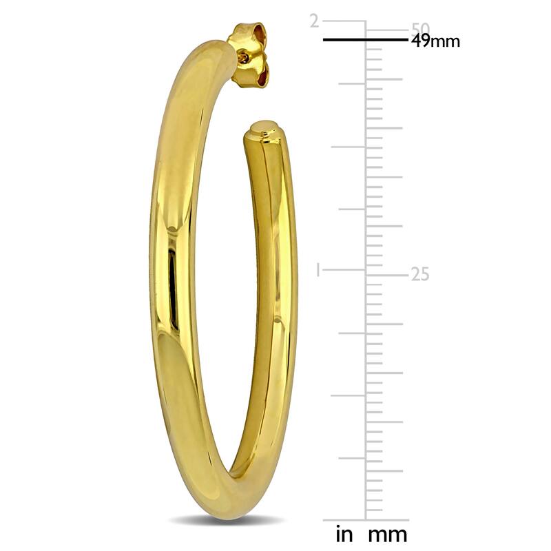 Miadora 49mm Oval Hoop Earrings in 14K Yellow Gold