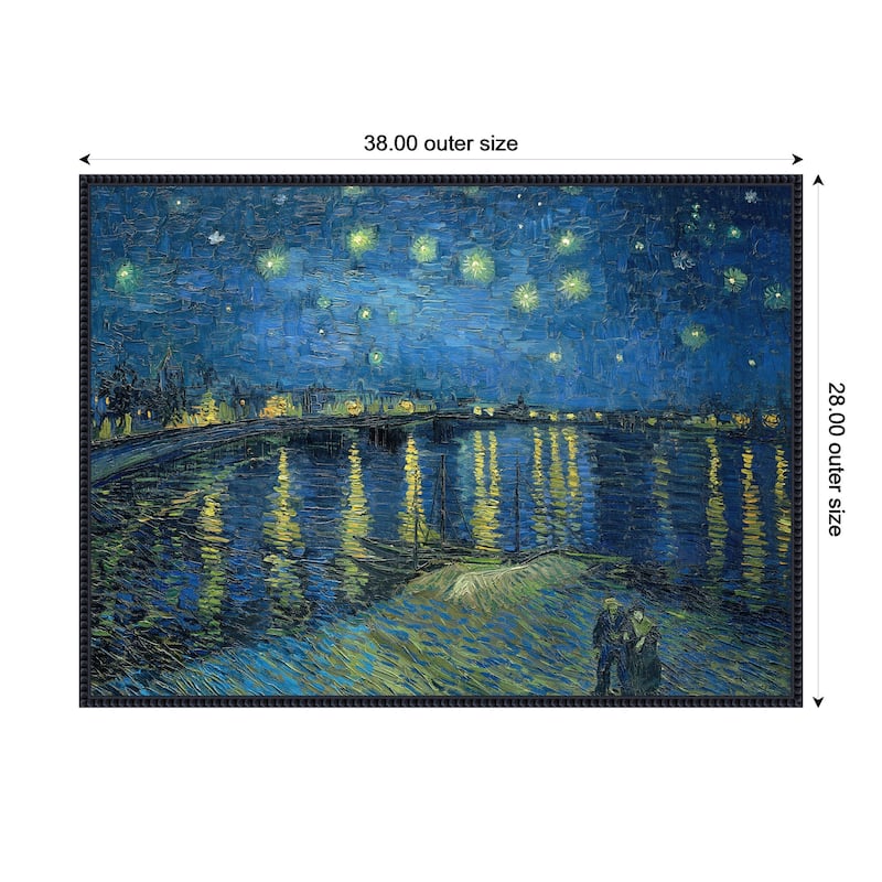 Kate and Laurel Starry Night Over the Rhone 1888 Vincent van Gogh by Nostalgia Prints Framed Canvas Wall Art Print