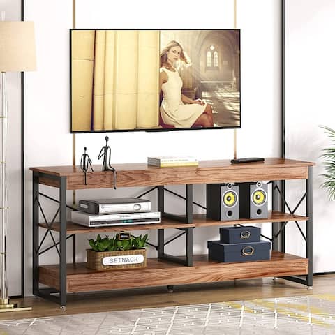 59 inch TV Stand with Open Shelves - 59" W x 29.5" H x 15.7"D