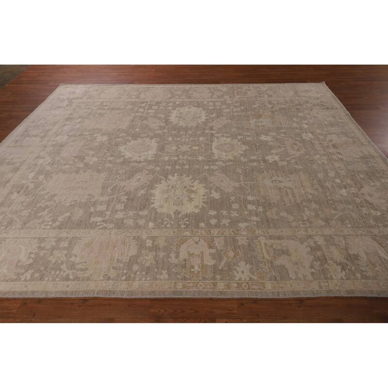 Vegetable Dye Oushak Area Rug Turkish Hand-Knotted Wool Carpet - 8'1"x 10'0"