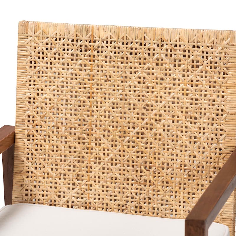 Lovina Bohemian Light Honey Rattan and Acacia Wood Arm Chair