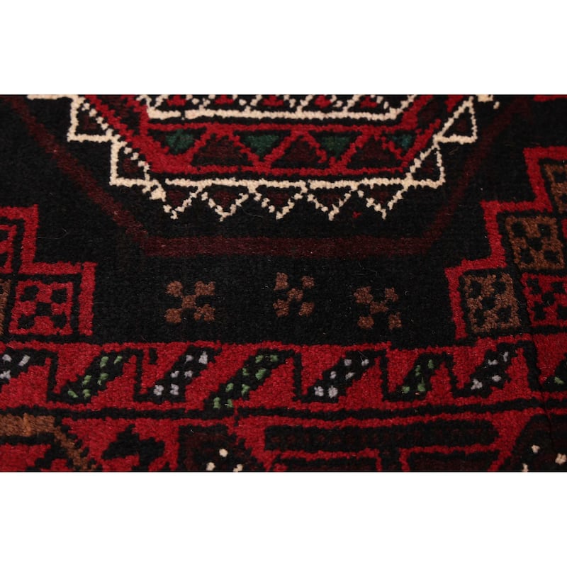 ECARPETGALLERY Hand-knotted Teimani Black, Red Wool Rug - 3'1 x 5'11