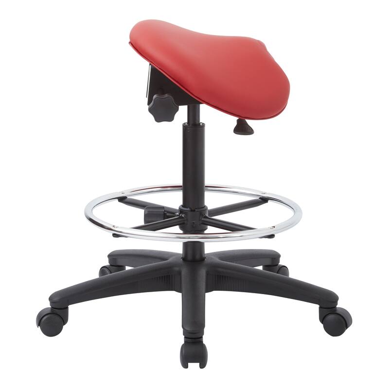 Backless Stool with Height-adjustable Saddle Seat