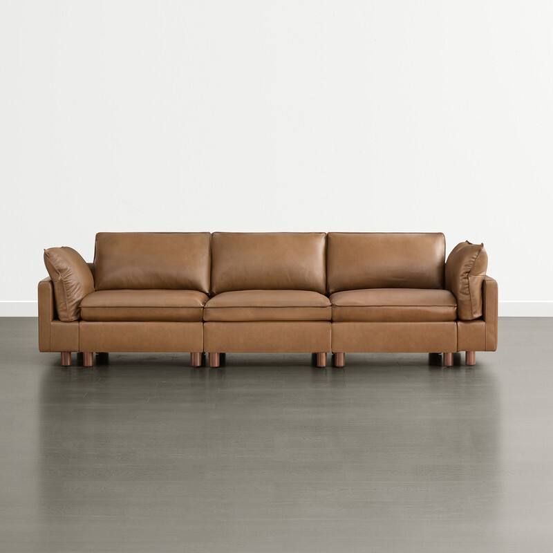 Spruce & Spring Modular Cloud Couch Sofa with Wood Legs for Living Room