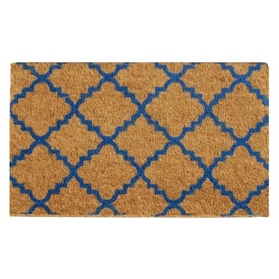Rubber-Cal "Casablanca" Coir Mats - 18" x 30" - Blue or Brown