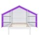 preview thumbnail 9 of 9, Practical Design Twin Size Wooden Platform Bed with House-shaped Storage Headboard and Built-in LED Light