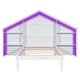 preview thumbnail 6 of 9, Wood Platform Bed with House-shaped Storage Headboard and Bookshelf, Built-in LED Light Strips, 2 in 1 Design, House Roof Frame