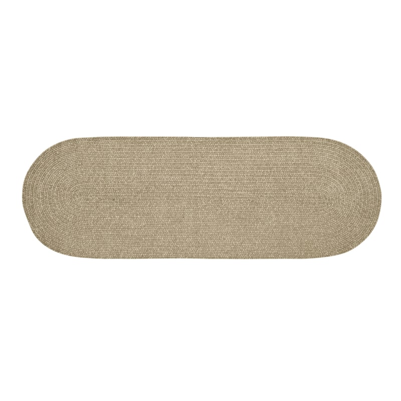 Better Trends Chenille Tweed & Solid Braid 100% Polyester Stain Resistant, Double Sided Reversible Indoor Area Rug - 24" x 108" Runner - Dove