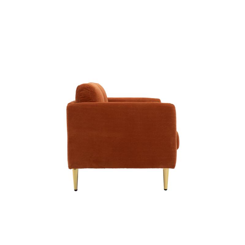 US PRIDE FURNITURE 60.63" W Mid-Century Corduroy Fabric Loveseat