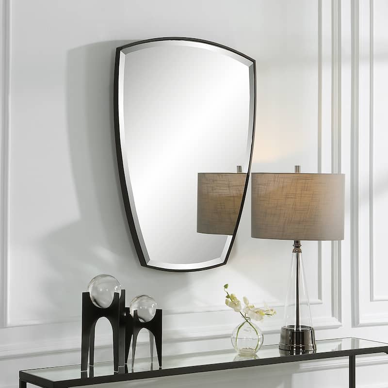 Uttermost Crest Curved Iron Mirror - 25"W X 36"H X 2"D