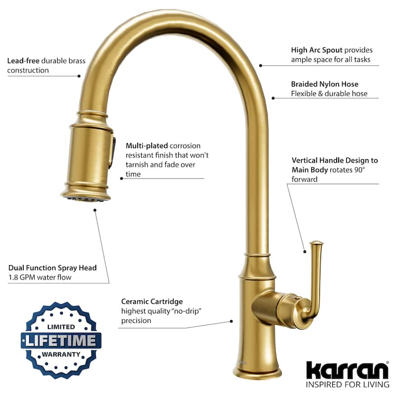 Karran USA KKF310 Auburn 1.8 GPM Single Hole Kitchen Faucet
