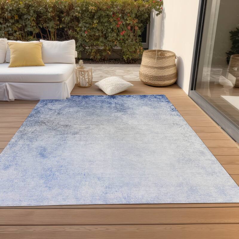 Machine Washable Indoor/ Outdoor Chantille Modern Ombre Rug