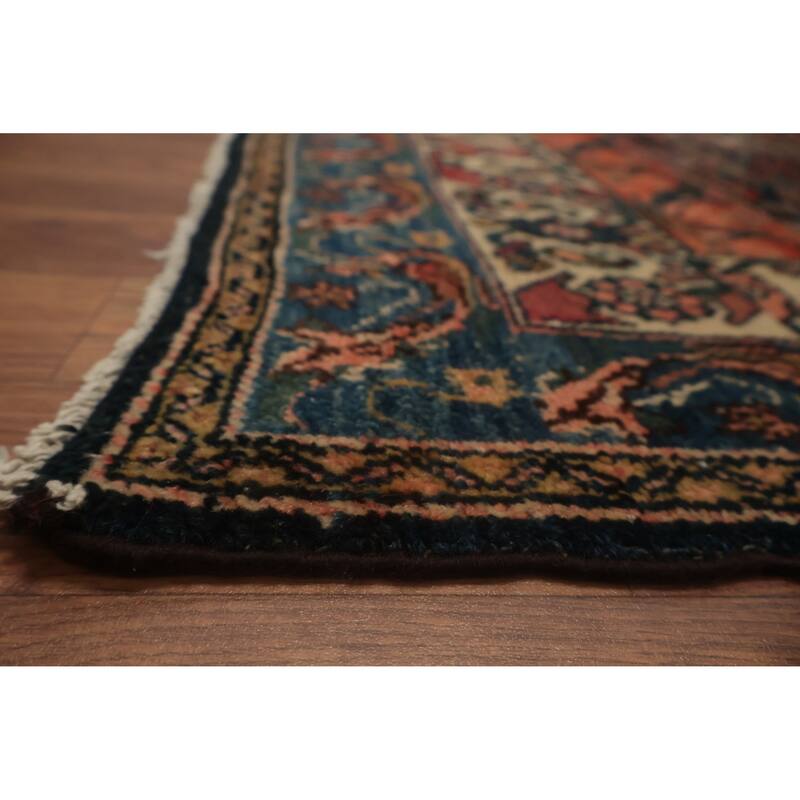 Hand Knotted Oriental 100% Wool Carpet Traditional Medallion Beige & Ivories Bibikabad Area Rug - 6' 2'' X 4' 5''