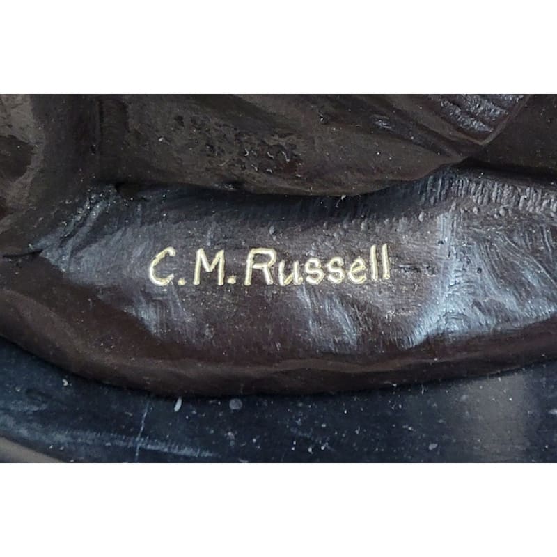 Hot Cast Bronze Native American Indian Chief Sculpture Statue Figure After C.M. Russell